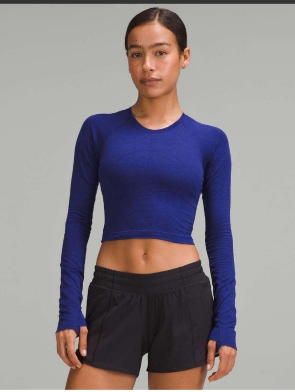 Lululemon Swiftly Tech Cropped Long-Sleeve Shirt 2.0/Larkspur
